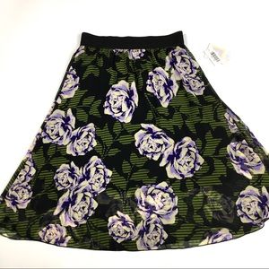 LuLaRoe Lola Skirt Black Green Purple Medium New
